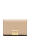 Karl Lagerfeld K/forever Leather Gold-tone Clasp Wallet In Neutral