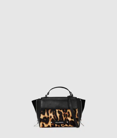 Karl Lagerfeld K/hardware Small Leopard Bag In Brown
