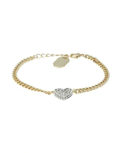 Karl Lagerfeld K/heart Bracelet Pave Woman Bracelet Gold Size - Brass, Glass