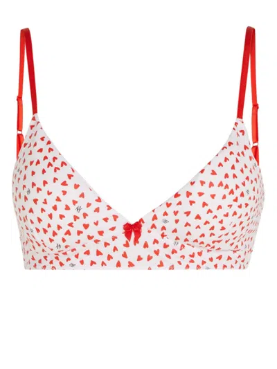 Karl Lagerfeld K/heart Bralette In White