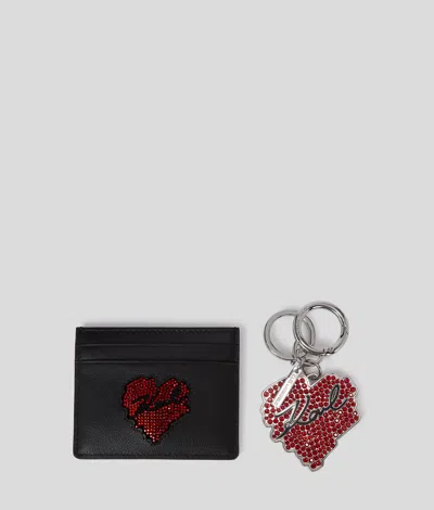 Karl Lagerfeld K/heart Cardholder And Keychain Gift Set