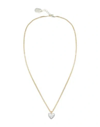 Karl Lagerfeld K/heart Necklace Pave Woman Necklace Gold Size - Brass, Glass