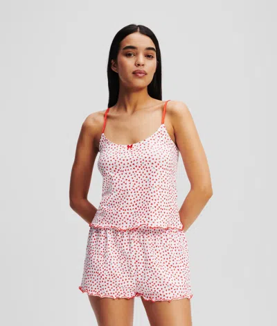Karl Lagerfeld K/heart Pajama Shorts Set In Pink