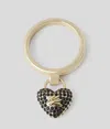 Karl Lagerfeld K/heart Pavé Charm Ring In Gold