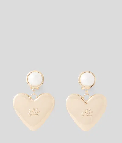 Karl Lagerfeld K/heart Pearls Earrings