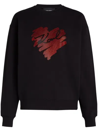 Karl Lagerfeld K/heart Sweatshirt In 黑色