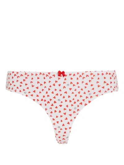Karl Lagerfeld K/heart Thongs In White