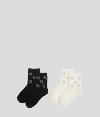 Karl Lagerfeld K/heart Strassbesetzte Socken – 2er-set In Multi