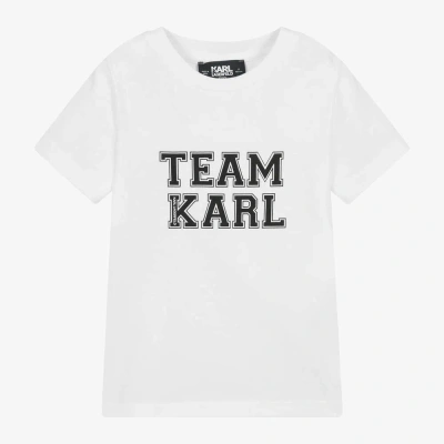 Karl Lagerfeld Kids Boys White Cotton Team Karl T-shirt