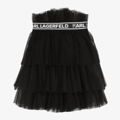 Karl Lagerfeld Kids Girls Black Pleated Tutu Skirt