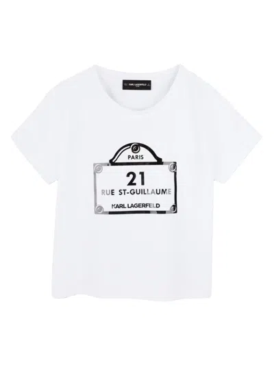 Karl Lagerfeld Kids' Mini Cotton T-shirt In White