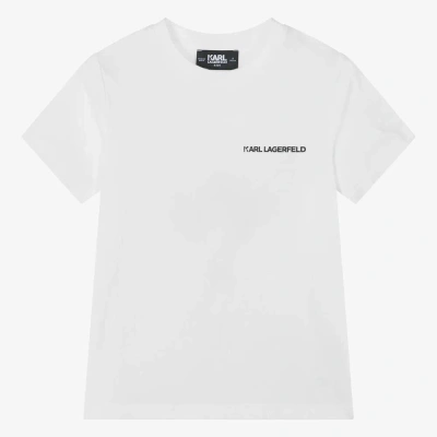 Karl Lagerfeld Kids Teen Boys White Karl Ikonik T-shirt