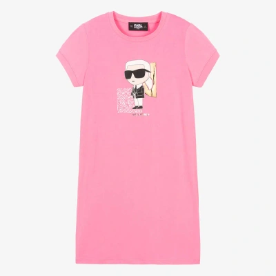 Karl Lagerfeld Kids Teen Girls Pink Karl Ikonik Cotton Dress