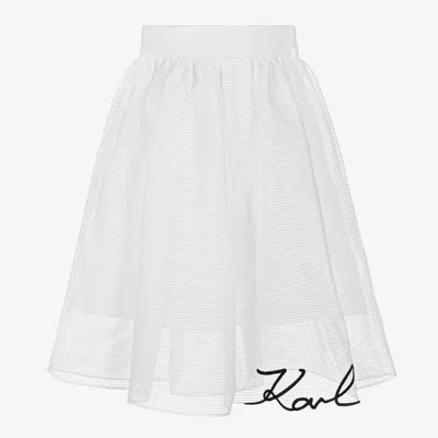 Karl Lagerfeld Kids Teen Girls White Organza Skirt