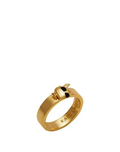 Karl Lagerfeld K/ikonik 2.0 Karl Ring Woman Ring Gold Size M Brass In Gold