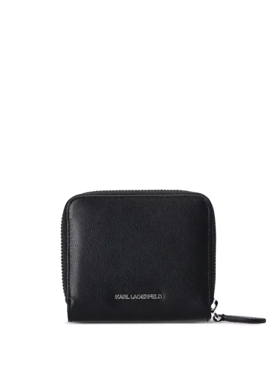 Karl Lagerfeld K/ikonik 2.0 Leather Wallet In Black