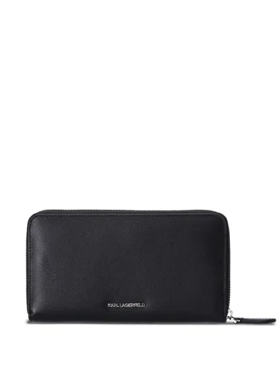 Karl Lagerfeld K/ikonik 2.0 Leather Wallet In Black