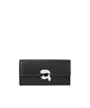 Karl Lagerfeld Ikon Leather Continental Wallet In Black