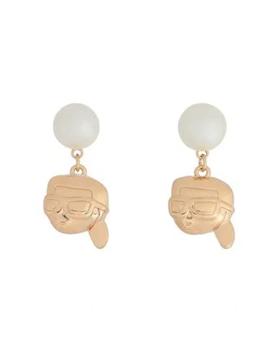 Karl Lagerfeld K/ikonik 2.0 Pearls Studs Woman Earrings Gold Size - Glass, Brass