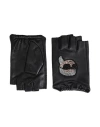 Karl Lagerfeld K/ikonik 2.0 Rhnstn Fl Glove Woman Gloves Black Size L Goat Skin In Black