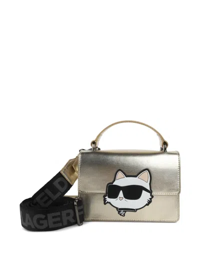 Karl Lagerfeld Kids' K/ikonik Cat-motif Tote Bag In Gold