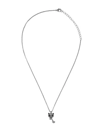 Karl Lagerfeld K/ikonik Choupette Necklace Woman Necklace Charcoal Size - 925/1000 Silver In Grey