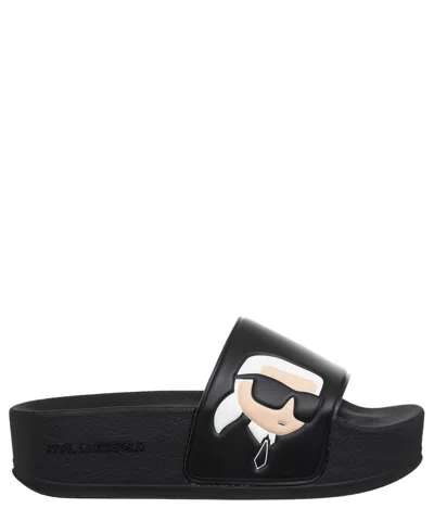 Karl Lagerfeld K/ikonik Kondo Maxi Slides In Black