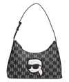 Karl Lagerfeld K/ikonik Monogram Hobo Bag In Black