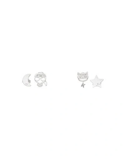 Karl Lagerfeld K/ikonik Star Stud Earring Set Woman Earrings Silver Size - Recycled Metal, Cubic Zir