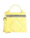 Karl Lagerfeld K/kross Debossed Sm Top Handle Woman Handbag Yellow Size - Bovine Leather In Yellow