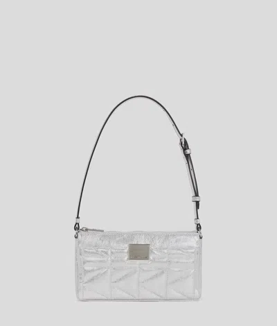 Karl Lagerfeld K/kuilt Kleine Schultertasche In Silver