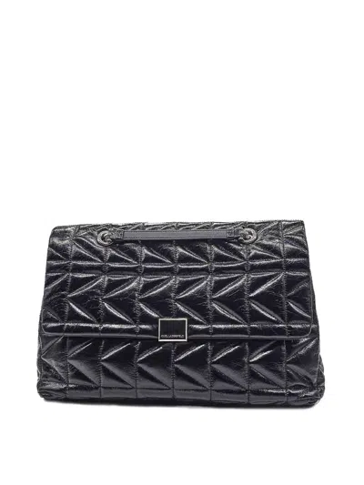 Karl Lagerfeld K/kuilt Sp Wrinkle Large Shoulderbag In Black