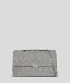 Karl Lagerfeld K/kuilt Glänzende Grosse Schultertasche In Gray