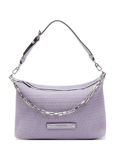 Pre-owned Karl Lagerfeld K/kushion Quilted Shoulder Bag In Purple