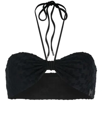 Karl Lagerfeld Bandeau-bikinioberteil Mit Monogramm In Black