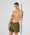 Karl Lagerfeld Monogram-print Swim Shorts In Green