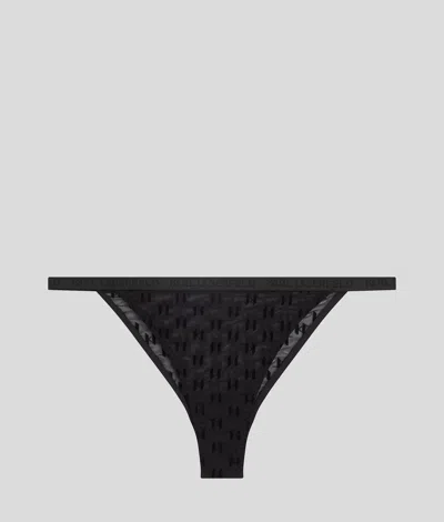 Karl Lagerfeld Kl Monogram Brazilian Brief In Black