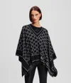 Karl Lagerfeld Monogram Print Cape In Black