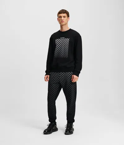 Karl Lagerfeld Kl Monogram Degradé Sweatpants In Black