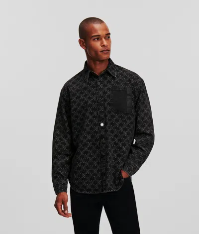 Karl Lagerfeld Kl Monogram Denim Shirt