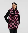 Karl Lagerfeld Kl Monogram Faux-fur Gilet In Black