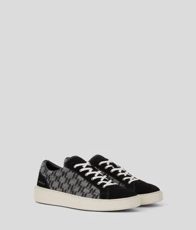 Karl Lagerfeld Kl Monogram Flint Jacquard Sneakers In Black