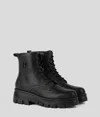 Karl Lagerfeld Kl Monogram Kombat Lace Up Boots In Black