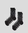 Karl Lagerfeld Monogram Mesh Socks (pack Of Two)