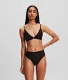 Karl Lagerfeld Kl Monogram Mesh Triangle Bra In Black