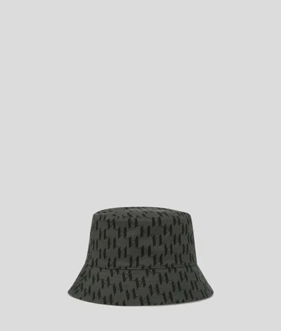 Karl Lagerfeld Kl Monogram Reversible Bucket Hat