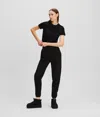 Karl Lagerfeld Kl Monogram Rhinestone Sweatpants In Black