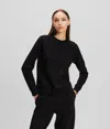 Karl Lagerfeld Kl Monogram Rhinestone Sweatshirt In Black