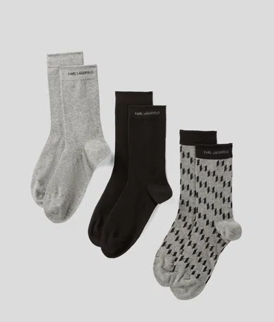 KARL LAGERFELD MONOGRAM SOCKS – 3 PACK