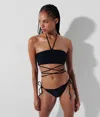 Karl Lagerfeld Kl Monogram String Bikini Bottoms In Black